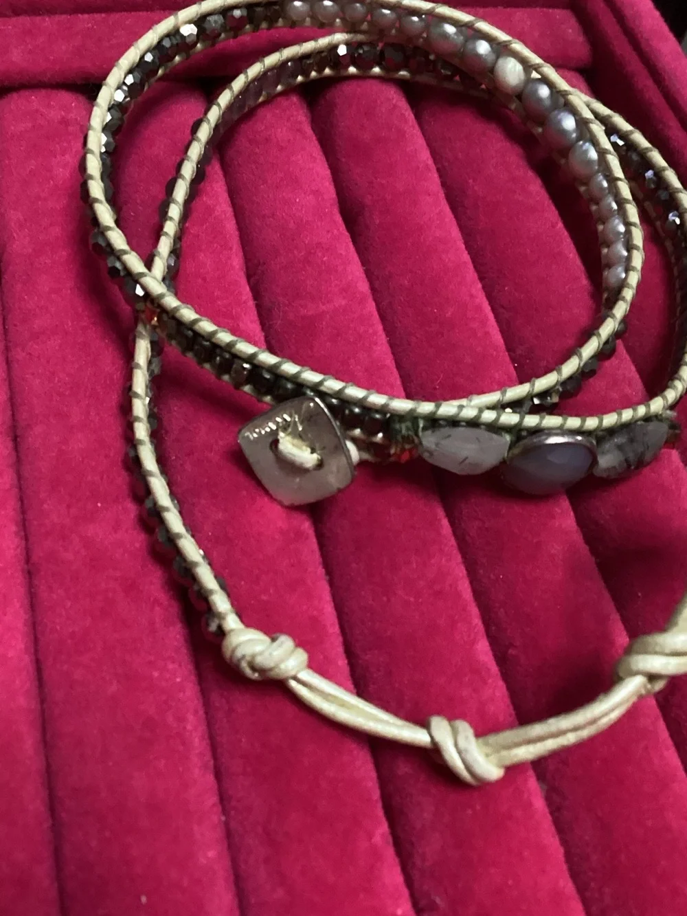 Naramol wrap bracelet with gemstones 22” long